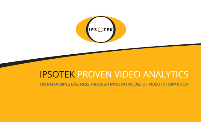 Ipsotek logo and slogan, transforming business through innovative use of video information