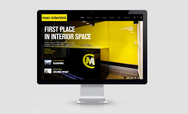 Mac Interiors homepage screenshot