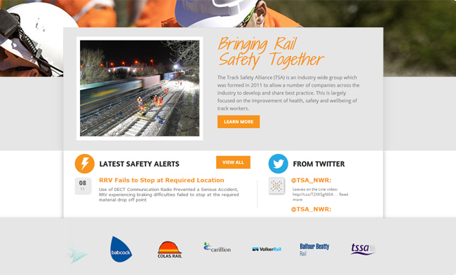 Network Rail's safety page screenshot