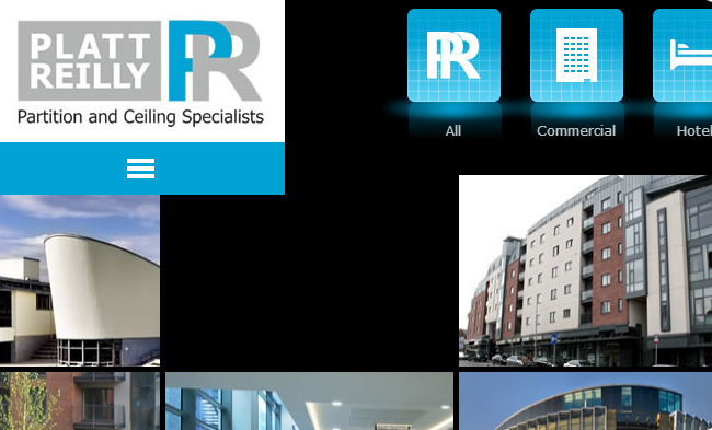Platt Reilly's homepage navigation and menu screenshot