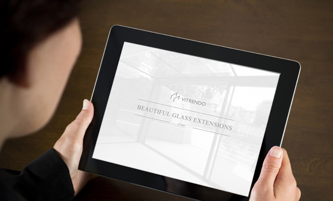 Screenshot of Vitrendo homepage on an iPad